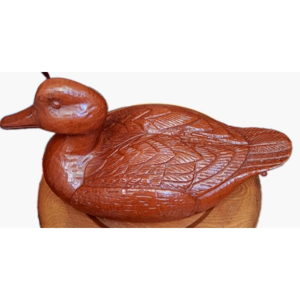 Vintage Red Mill MFG Mallard Duck Figurine Handcrafted Pecan Resin USA 11x5